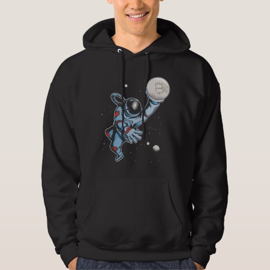 Bitcoin zum Mondastronauten Hoodie (Vorderseite)