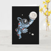 Bitcoin zum Mondastronauten Karte (Gelbe Blume)