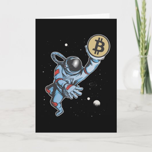 Bitcoin zum Mondastronauten Karte (Vorderseite)