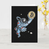Bitcoin zum Mondastronauten Karte (Gelbe Blume)
