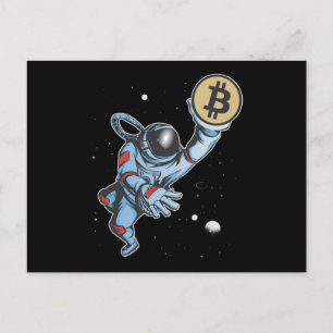 Bitcoin zum Mondastronauten Postkarte