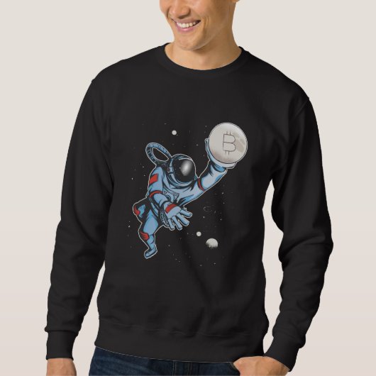Bitcoin zum Mondastronauten Sweatshirt (Vorderseite)