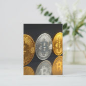 Bitcoins  postkarte (Stehend Vorderseite)