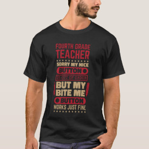 Bite Button 4. Klasse Lehrer für Viertklässler T-Shirt