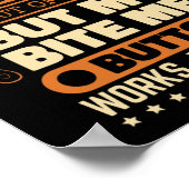 Bite-Button-Werke Kickboxer-Design Kickbox-Fan K Poster (Ecke)