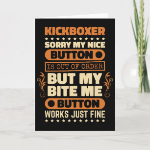 Bite Button Works Kickboxer Design Kickbox Fan K Karte