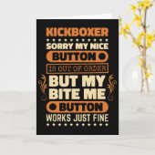 Bite Button Works Kickboxer Design Kickbox Fan K Karte (Gelbe Blume)