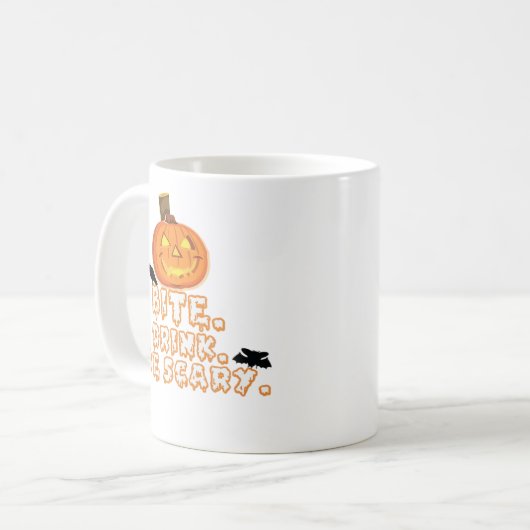 Bite Drinks Beängstigend Halloween Kaffeetasse (Vorderseite Links)