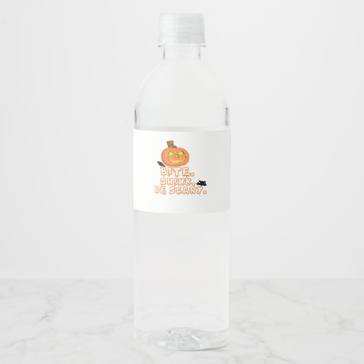 Bite Drinks Beängstigend Halloween Wasserflaschenetikett (Vorderseite)