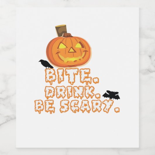 Bite Drinks Beängstigend Halloween Weinetikett (Einzelnes Label)
