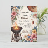 Bite Koch Grillen Japanisch Sushi Hibachi 30. Gebu Einladung (Stehend Vorderseite)