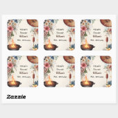 Bite Koch Grillen Japanisch Sushi Hibachi 30. Gebu Quadratischer Aufkleber (Blatt)