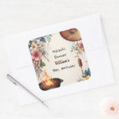 Bite Koch Grillen Japanisch Sushi Hibachi 30. Gebu Quadratischer Aufkleber (Umschlag)