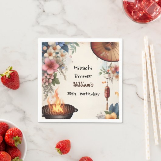 Bite Koch Grillen Japanisch Sushi Hibachi 30. Gebu Serviette (Beispiel)