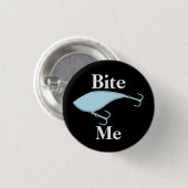 Bite Me Baby Blue Fishing Lure Button (Vorne & Hinten)