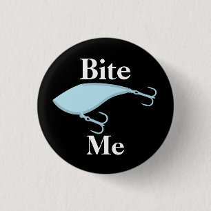 Bite Me Baby Blue Fishing Lure Button