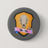 Bite Me Badger Skull Button (Vorderseite)