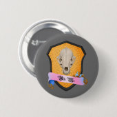 Bite Me Badger Skull Button (Vorne & Hinten)