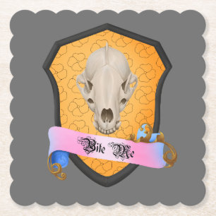 Bite Me Badger Skull Untersetzer