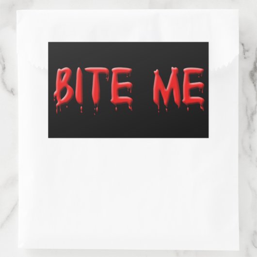 Bite me Blocker Rechteckiger Aufkleber (Tasche)