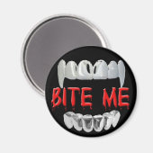 Bite Me Blut Und Zähne Magnet (Vorderseite/Rückseite)