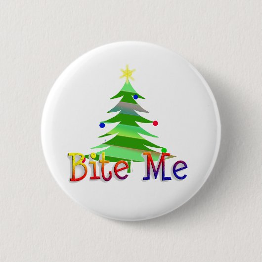 Bite Me Christmas Tree Button (Vorderseite)