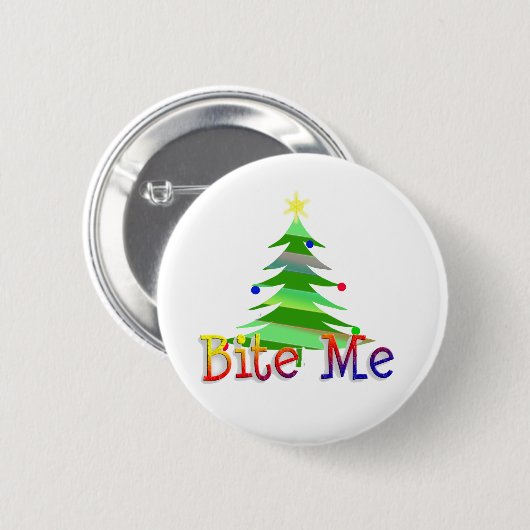 Bite Me Christmas Tree Button (Vorne & Hinten)