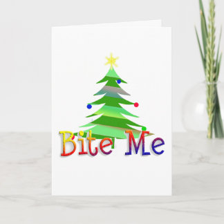 Bite Me Christmas Tree Feiertagskarte
