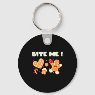 Bite Me Cookie Backteam Feiertags-Plätzchen Ginger Schlüsselanhänger