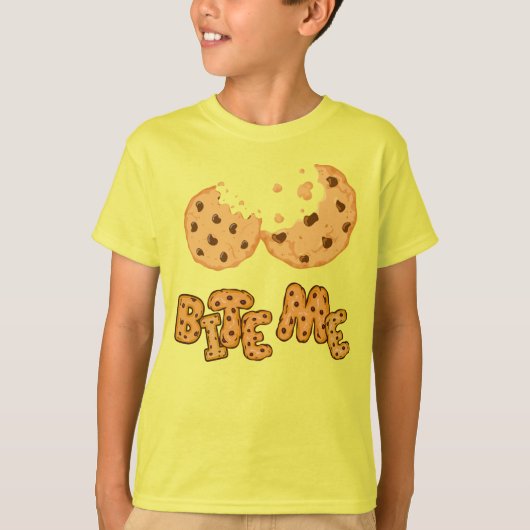 Bite Me Cookie Funny Chocolate Chip Design T-Shirt (Vorderseite)