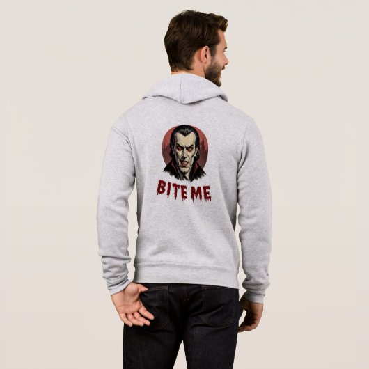 Bite Me-Dracula Graphic Halloween Hoodie (Schwarz voll)