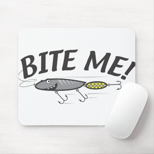 Bite Me Fish Hook Spaß Mousepad (Mit Mouse)