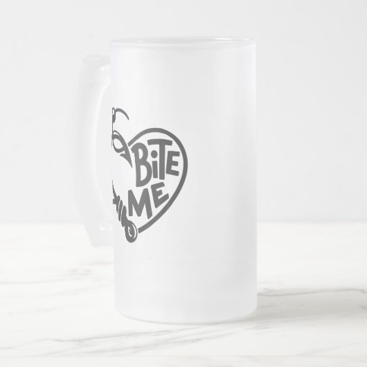 Bite Me Fish Hooks Mattglas Bierglas (Vorderseite Links)