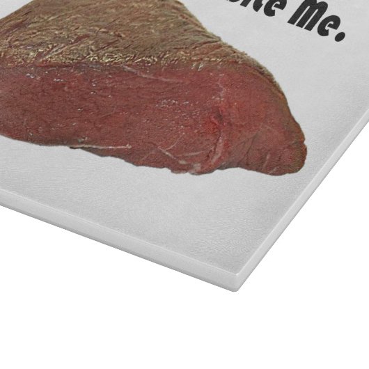 Bite Me Funny Steak Beef Pun Joke Schneidebrett (Ecke)