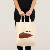 Bite Me Funny Steak Beef Pun Joke Tragetasche (Vorderseite (Produkt))