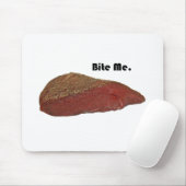 Bite Me Funny Steak Beef Pun Jon Mousepad (Mit Mouse)