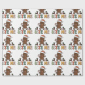 Bite Me Gingerbread Groovy Weihnachten Geschenkpapier (Flach)