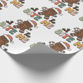 Bite Me Gingerbread Groovy Weihnachten Geschenkpapier (Ecke)