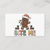 Bite Me Gingerbread Groovy Weihnachten Visitenkarte (Vorderseite)