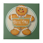 Bite Me Gingerbread Man Fliese (Vorderseite)