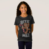 Bite Me Gingerbread Man Funny Christmas T-Shirt (Vorne ganz)