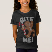 Bite Me Gingerbread Man Funny Christmas T-Shirt (Vorderseite)