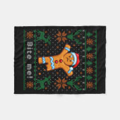 Bite Me Gingerbread Man - Funny Ugly Christmas Swe Fleecedecke (Vorderseite (Horizontal))