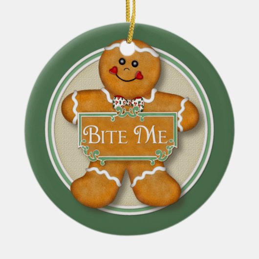 Bite me Gingerbread Man Ornament 2 (Vorne)