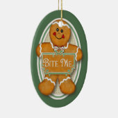Bite me Gingerbread Mann - Oval 2 Keramikornament (Rechts)