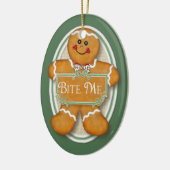 Bite me Gingerbread Mann - Oval 2 Keramikornament (Links)