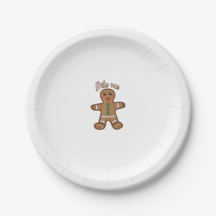 Bite Me Gingerbrot Funny Cookie Weihnachts Thanksg Pappteller