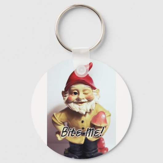 Bite me Gnome Schlüsselanhänger (Vorderseite)