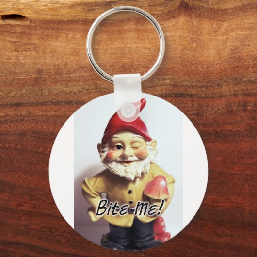 Bite me Gnome Schlüsselanhänger (Vorderseite)