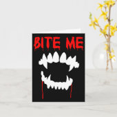 Bite Me Halloween Vampire Teeth Karte (Gelbe Blume)